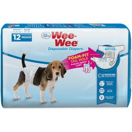 Four Paws Wee-Wee Disposable Dog Diapers 12 Count Medium