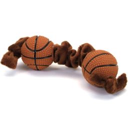 Lil Pals Plush and Vinyl Basketball Tug Toy Brown 8 in