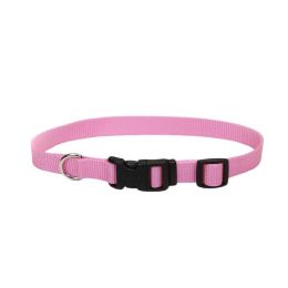 Coastal Adjustable Nylon Dog Collar with Plastic Buckle Bright Pink 5-8 in x 10-14 in