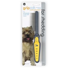 JW Pet Shedding Comb Grey; Yellow One Size